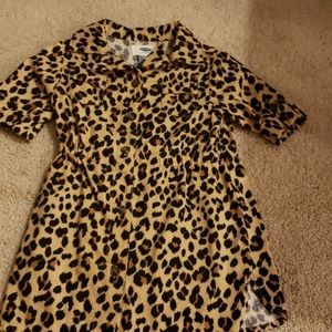 Leopard button down dress